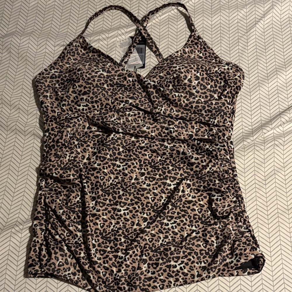 Leopard Print Women's Swimsuit Top